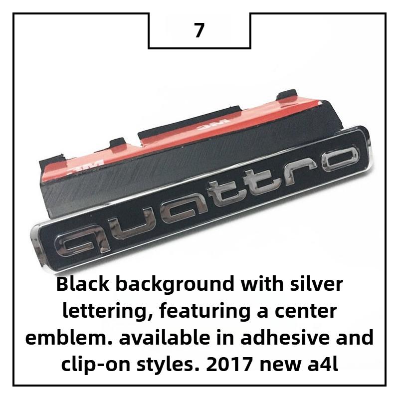 For 3F A4L A5 A6L Q3 Q5 Quattro Front Grille Badge & Rear Trunk Emblem High-End Style Decoration Exterior Upgrade AccessoriesD4 EW6