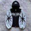 Y2K ретро Harajuku готическая уличная одежда мужская и женская спортивная толстовка с капюшоном на молнии