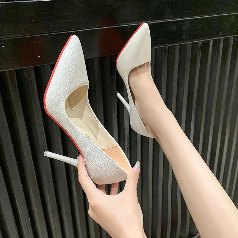 Модные женские туфли-лодочки 2024 Лето Новый бренд Сексуальные туфли на высоком каблуке Женские шпильки Удобные модные туфли-лодочки Горячие туфли для офиса с мелким вырезом для женщин