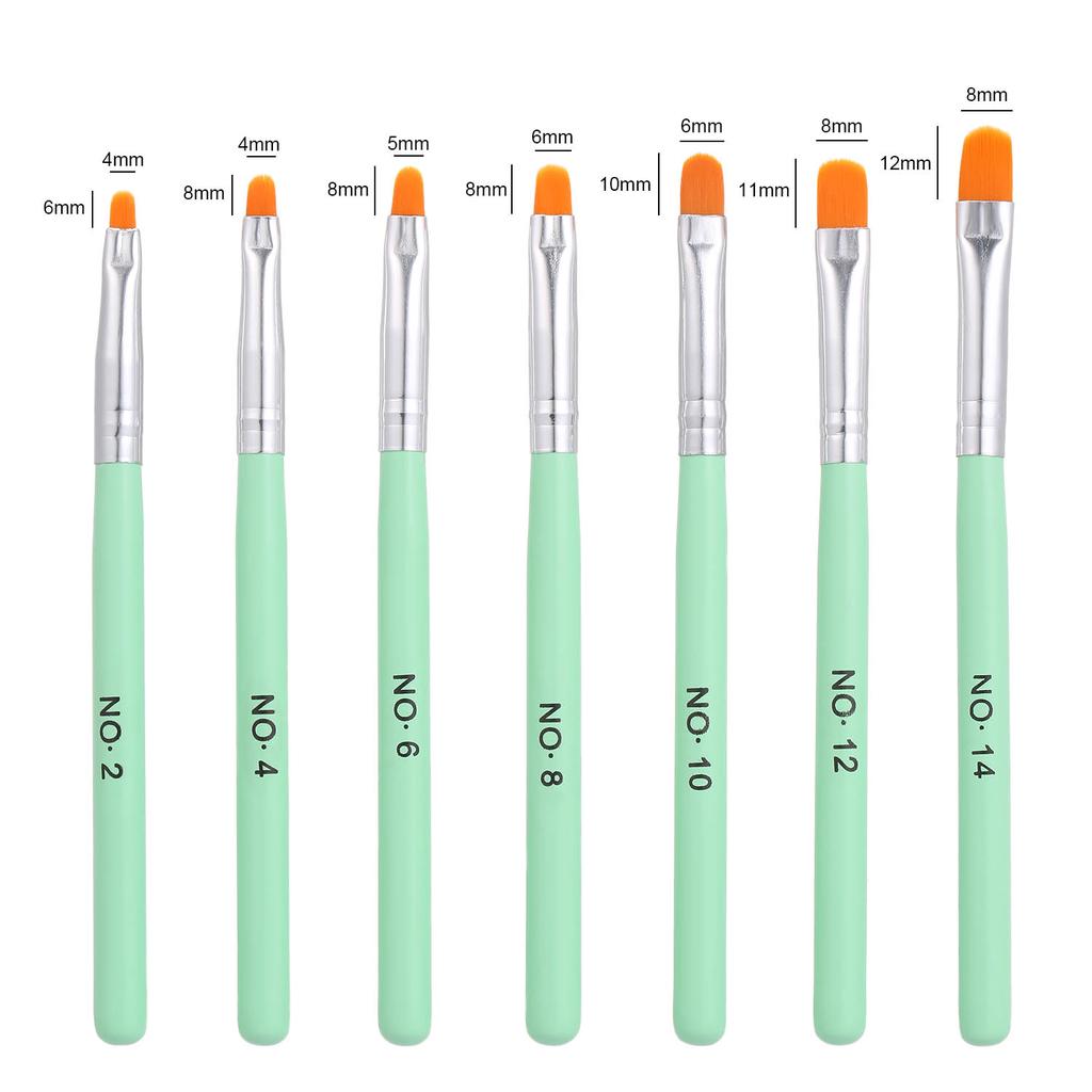 Acrylic Nail Brushes 7PCS UV Gel Poly Gel Nail Art Painting Drawing Pens for Nail Salon Home Use Na