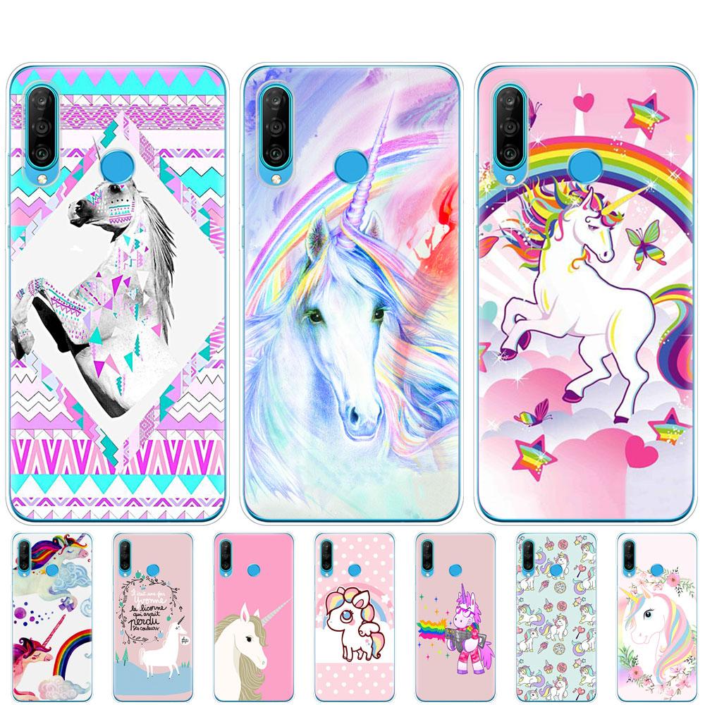 Case For HONOR 20 Lite View 30 V 30 Pro Plus Cover For Huawei Honor 20S 9A 9C 9S 9X Premium 7s 8a Case Rainbow Lovely Unicorn