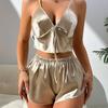 Пижама на бретелях женская мода из двух частей домашняя одежда тонкие домашние подтяжки шорты комплект