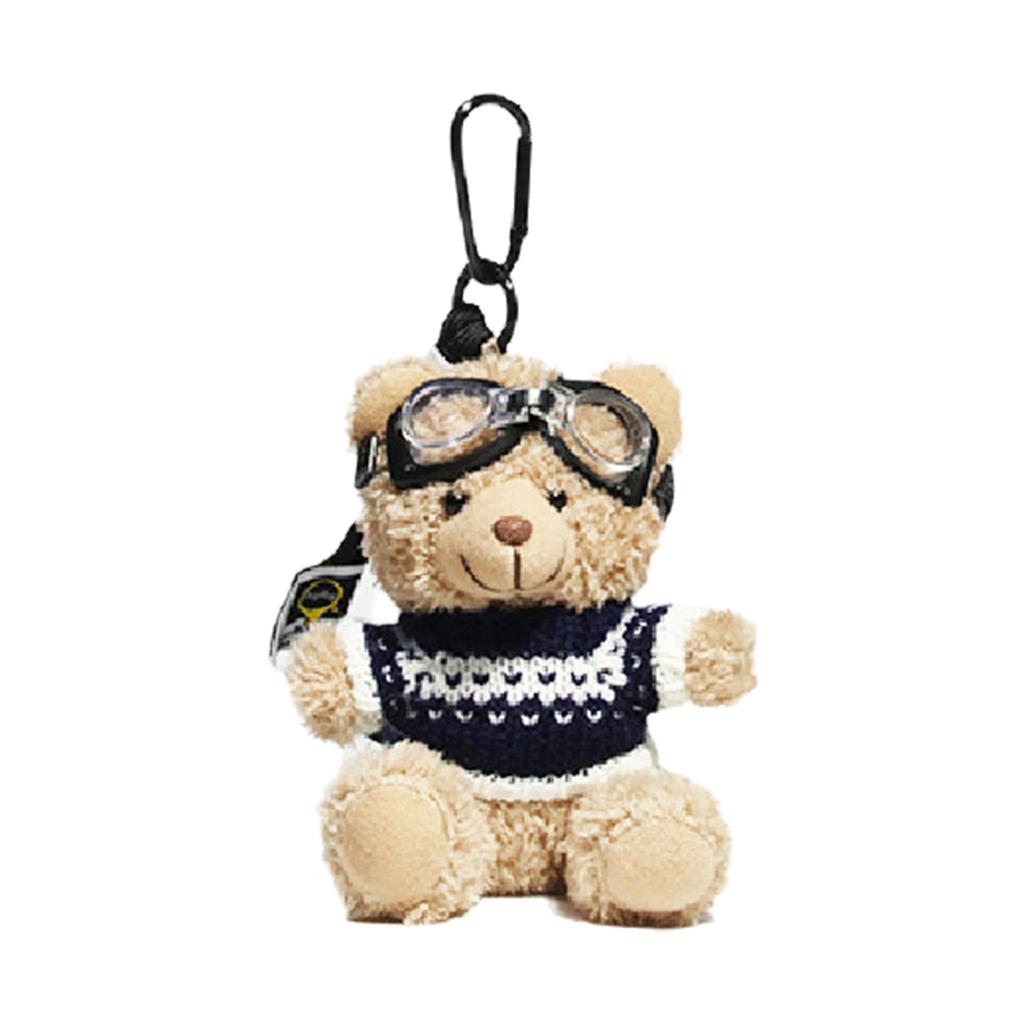 Lovely Pilot Bear Keychain Cute Pendant for Bag and Key Plush Keyring Phone Charm Personalized Animal Decoration