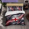 England Football Pattern 3 Pieces Bedding Set Soft Microfiber Duvet Cover with Pillow Cases for Bedroom