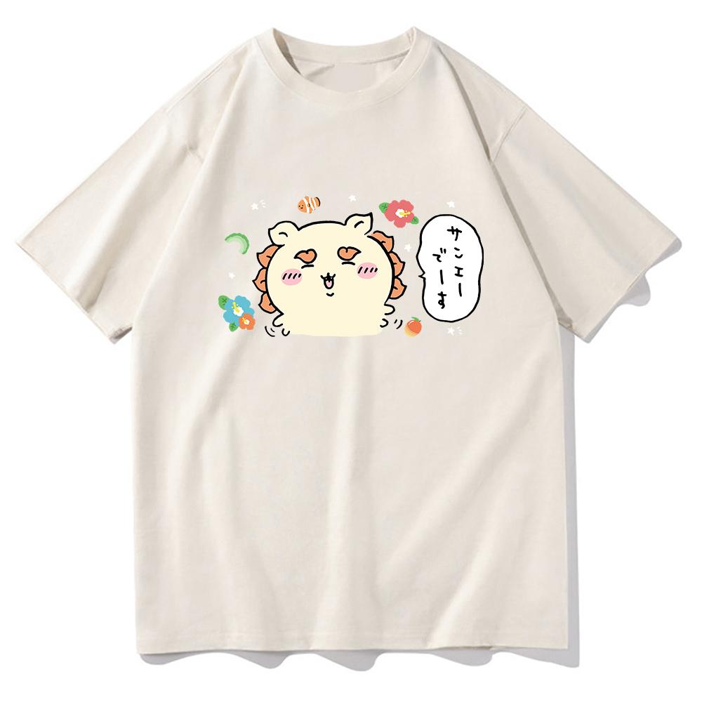 Милая футболка Chiikawa унисекс Harajuku с эстетической графикой Kawaii футболка унисекс японского аниме мультфильм оверсайз хлопковая футболка Корея