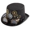 Metal Hat Dinner Hat Steampunk Top Hat for Men and Women Goggles Gothic Hat Belt Men's Cowboy Hat Rivet Cap Goggles Cowl Rivet Cap