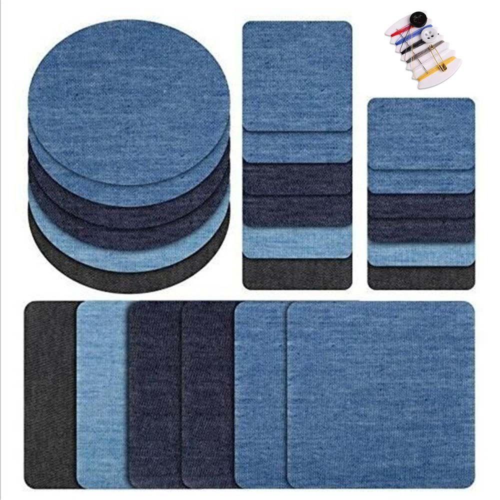 4Pcs New Applique Pants Knee Elbow Jeans DIY Iron-on Fabric Patch