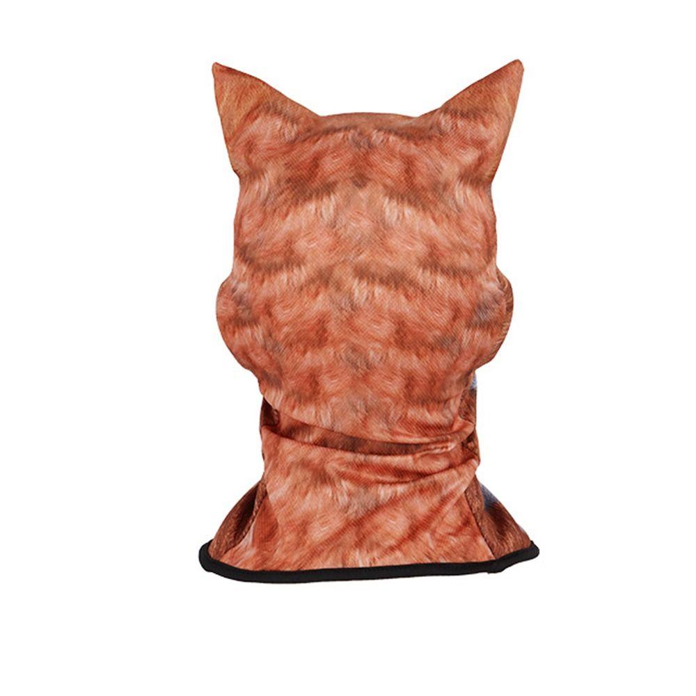 Dog/Cat Ear Printed Animal with Ears Hats Polyester Fiber Full Face Cover Summer