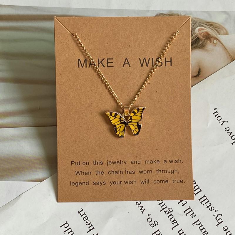 Fashion Women Necklace Korea Style New Butterfly Pendant Necklace Gift For Girl Cute Lovely Neck Jewelry Wholesale Dropshipping