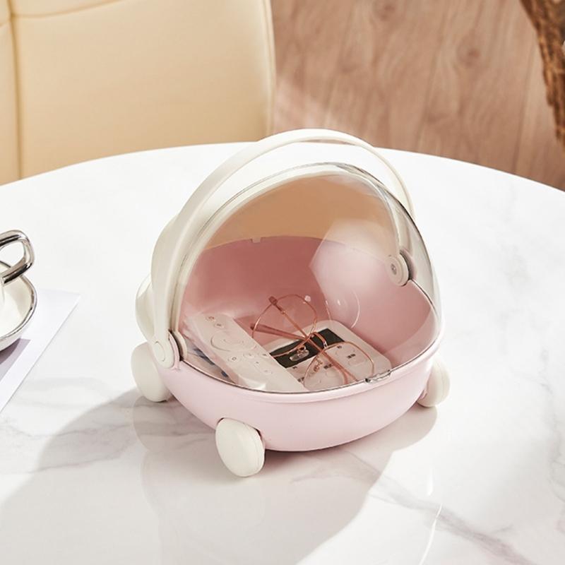 Creative Cradle Shape Desktop Storage Box for Organizing Toy Stationery and Small Items Featuring Flipping Lid Made from User Friendly Plastic