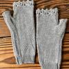 Cartoon Embroidered Hand Gloves Stretchy Knitted Mittens Fingerless Hand Warmer Flower Embroidery Half Finger Mittens