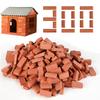 CMD 300-Piece Miniature Brick Set, 1/16 Scale, Red Bricks, for Model Building, Diorama, and Gardening.