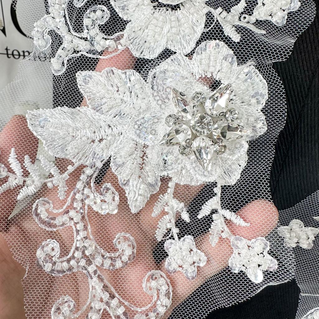 Mesh Embroidery Pair Of Flowers Collar Flower Clothing Accessories Decal Diy Wedding Dress Accessories