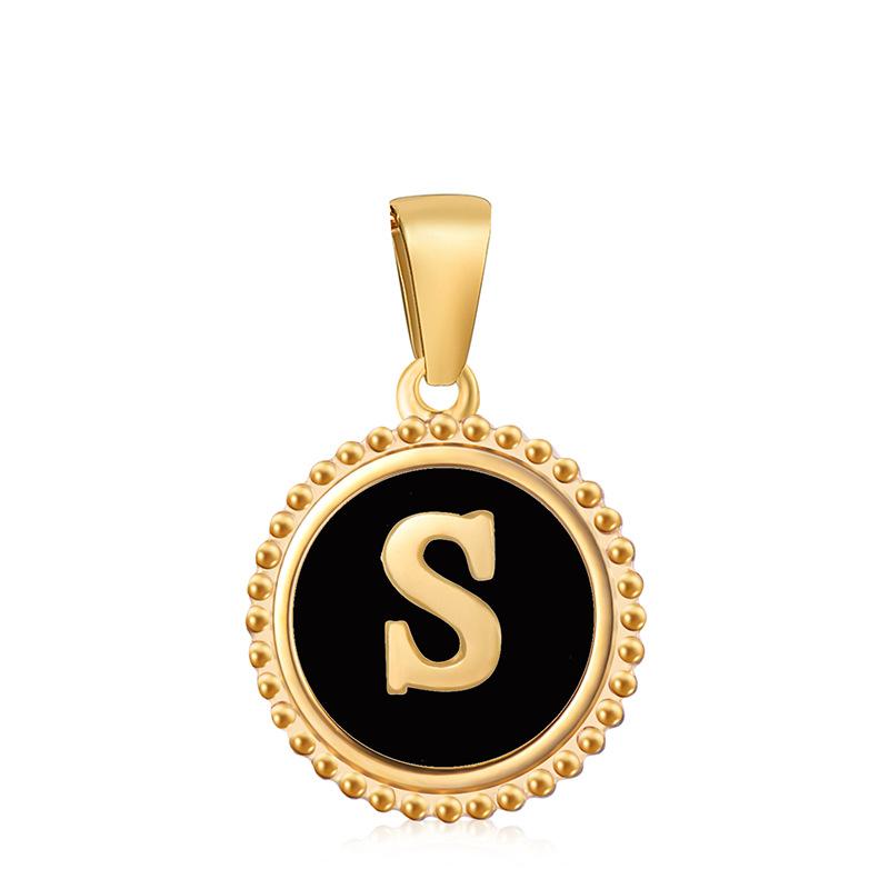 Новый кулон с черной буквой в виде капли масла, кружево 18 карат, классический универсальный нишевый дизайн кулона