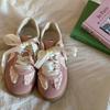 Women's Retro Lace-Up Sneakers Silver Pearl Casual Shoes Ballet Flats Platform Sneakers