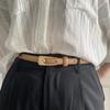 Fashion Vintage Casual Thin Waist Strap Leather Belt Trouser Dress Belts Metal Buckle Waistband