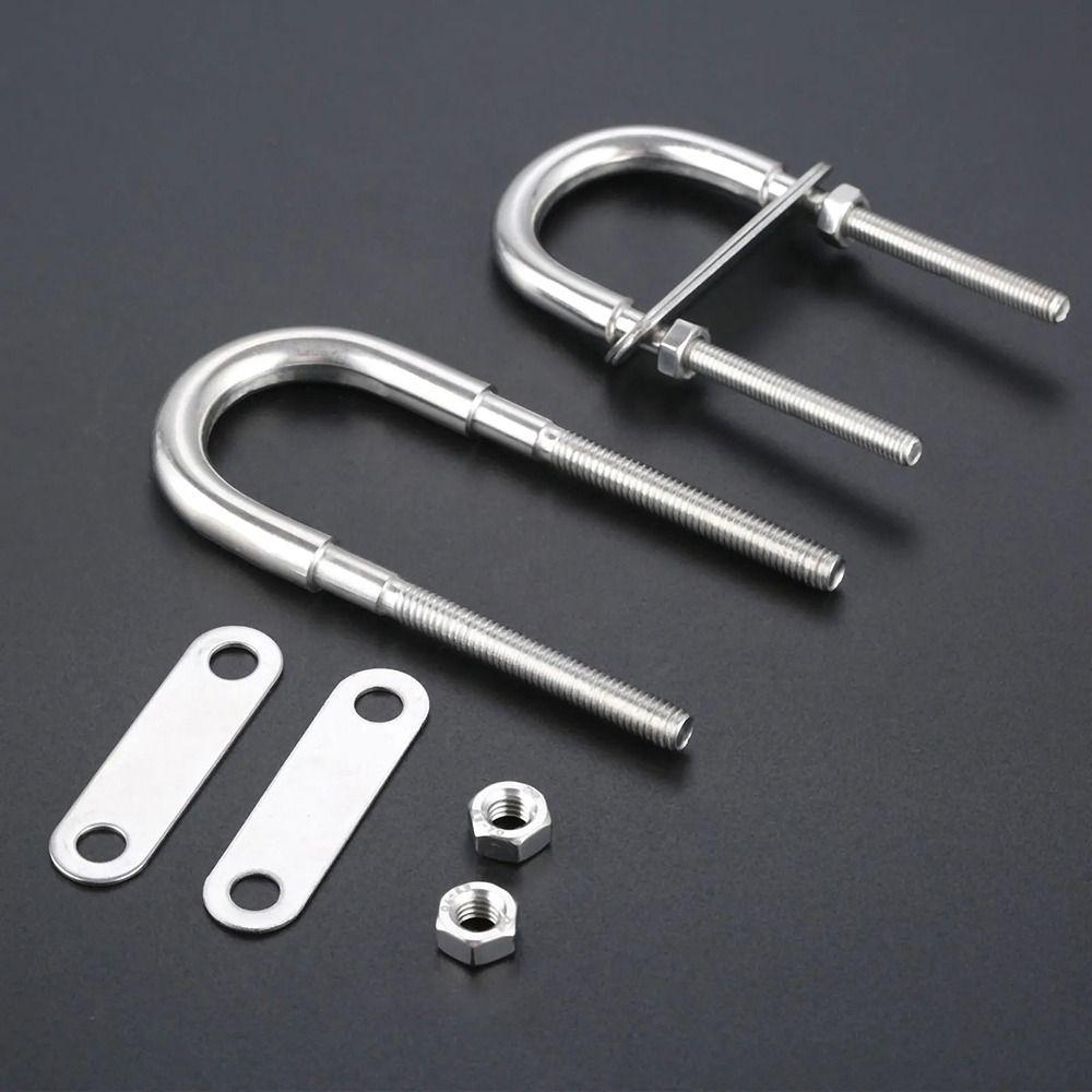 1Pcs Bow Stern Marine U-bolt Metal Screw Pads Boat Hardware with Nut 304 Stainless Steel Eye Rope Rigging Yacht Accessories