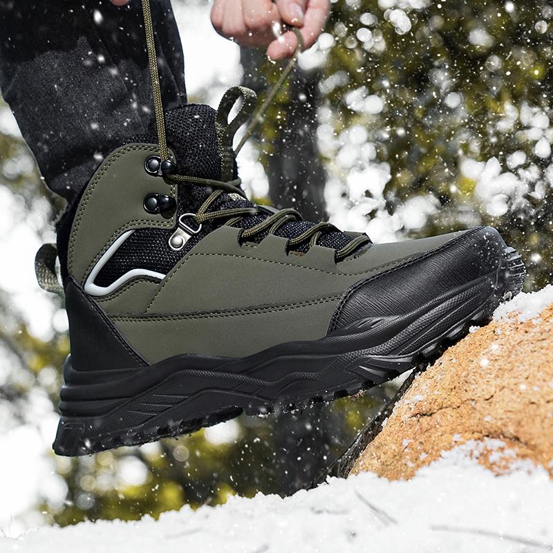Winter Men Boots High Quanlity Man Work Boots Warm Mens Ankle Boots Snow Boots Male Casual Sneakers Breathable Walking Shoes