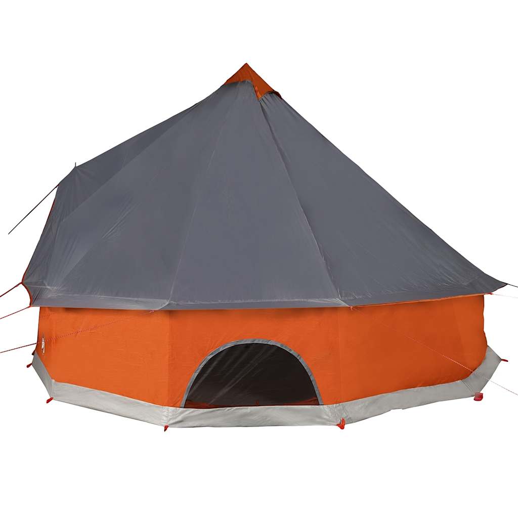 Tipi Family Tent for 8 People Grey and Orange Waterproof