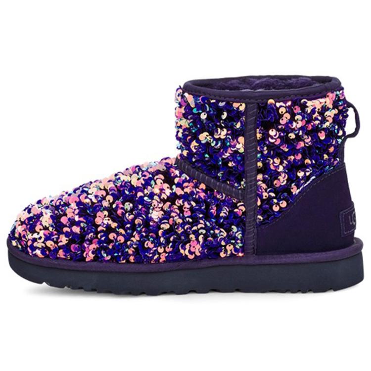 UGG КЛАССИЧЕСКИЕ МИНИ ПУ Термостойкие Устойчивые к истиранию Нескользящие Короткие Средней высоты Снежные ботинки Женские Черный Синий Фиолетовый 1112515-MDL