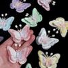 10 шт. 3D сетчатые аппликации-бабочки с жемчугом, двухслойные вышитые нашивки-бабочки в китайском стиле, тканевые