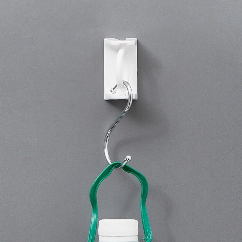 2Pcs Curtain Rod Fixed Holder 360° Rotating Circular Transparent Curtain Rod Hook Hanging Rod Ring