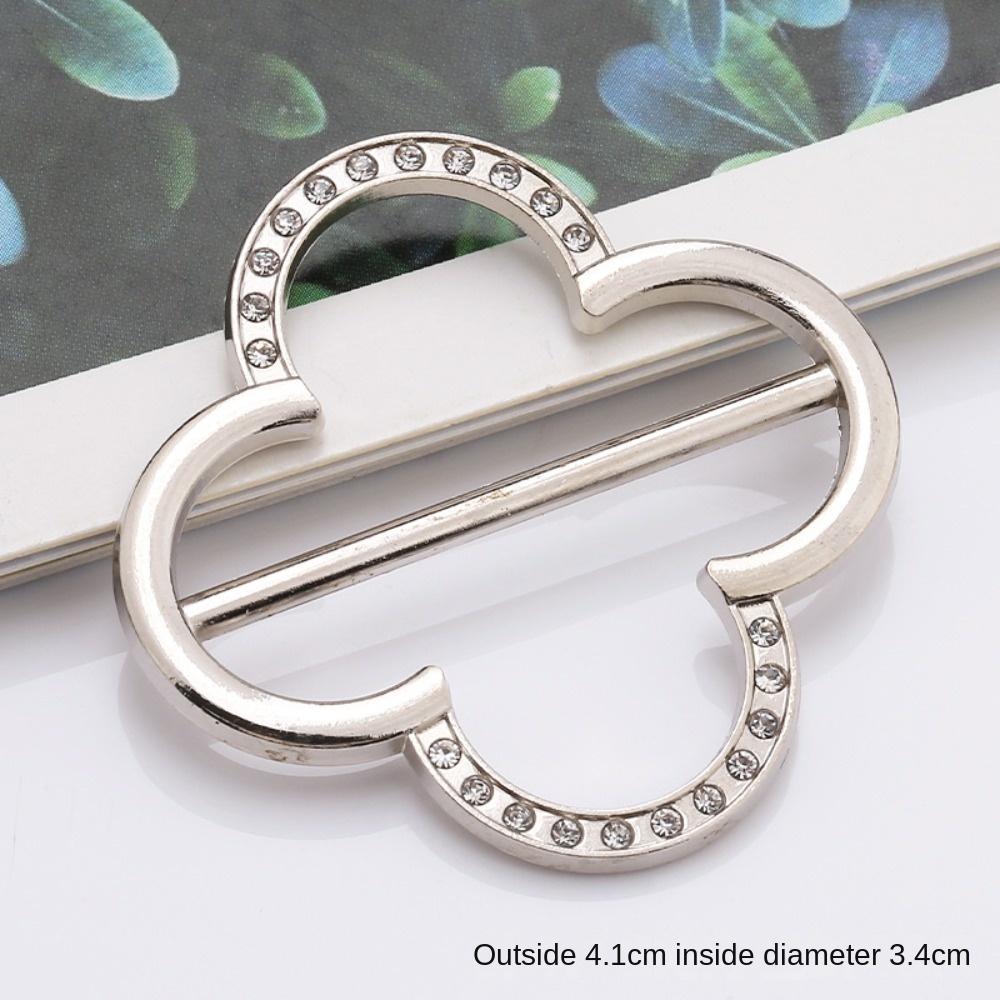 Rhinestone Tie Clips Pearl Shirt Clip Buckle Fashion Shirt Clip  for Women Lady