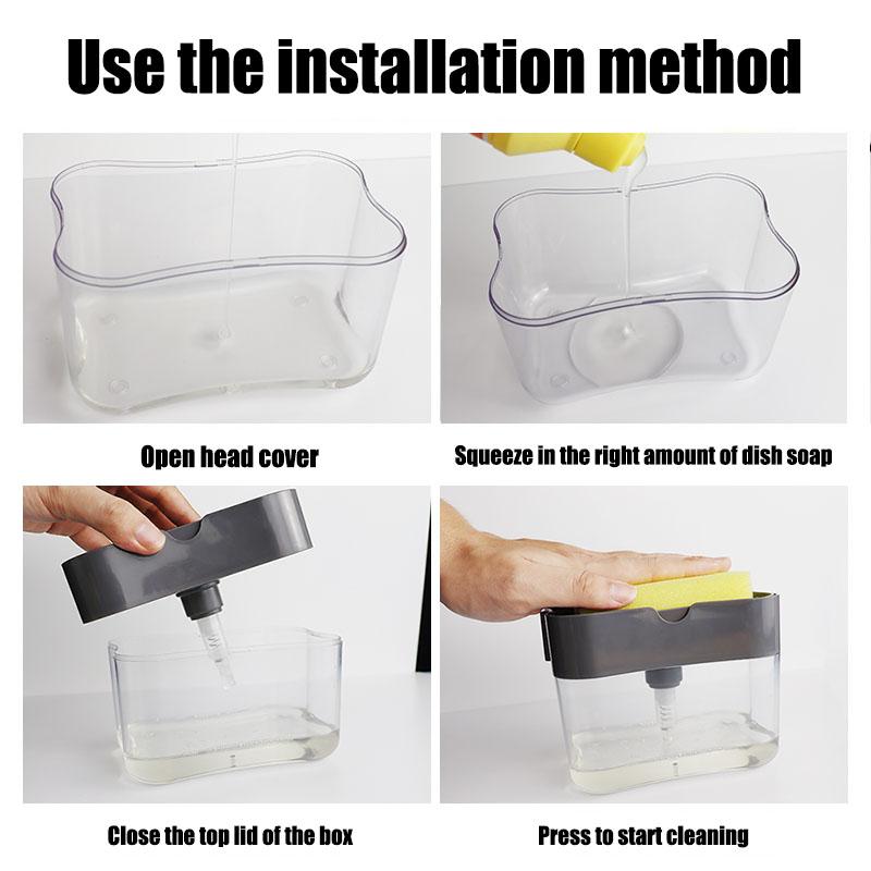 Soap Dispenser Kitchen Accessories Press type Portable Liquid Soap Dispenser Clean Cloth Dishwashing Pot Clean Tool For kitchen