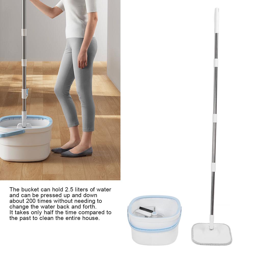 Набор швабры и ведра с системой саморазделения грязной и чистой воды, вращающаяся на 360 градусов самоотжимающаяся квадратная швабра, средство для мытья пола для дома