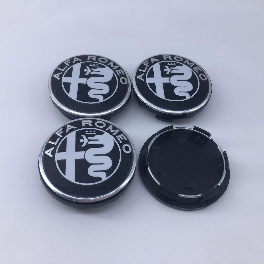IDRQ9 4PCS 60mm Automotive Hub Cover Decoration Logo Center Cover Protective for Alfa Romeo Giulia Giulietta 159 Mito Spider GTA