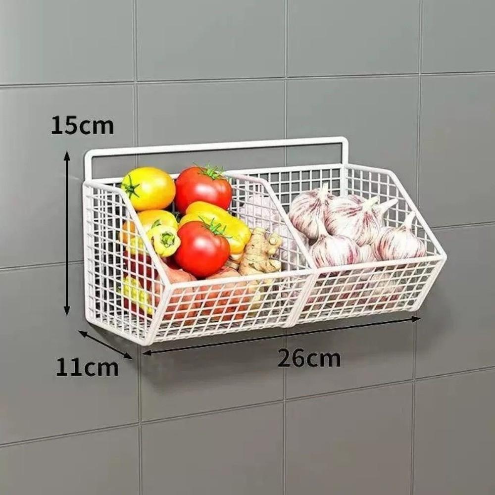 Open Front Kitchen Storage Basket Wall Mounted Hanging Storage Basket for Spices Pantry