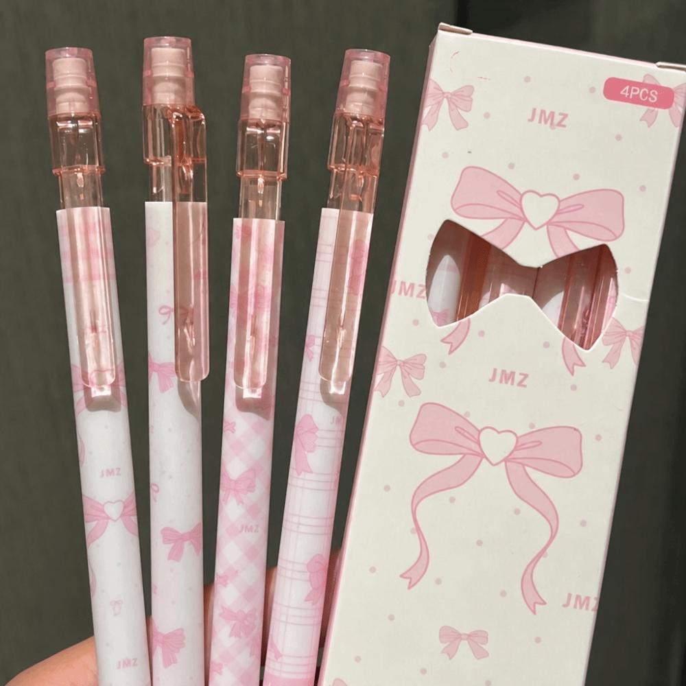 4PCS/Set Bow Series 2B Pencils with Eraser Top Writing Pencils Kawaii Automatic Pencils  Gift