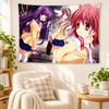 Тканевое панно Clannad Аниме Девушки Классическая Школьная Форма Персонажи Печать Настенное Полотно для Комнаты в Общежитии Спальни Эстетичный Декор