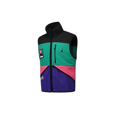 Зимний практичный теплый повседневный жилет на флисовой подкладке, мужская верхняя одежда, черный, зеленый, фиолетовый CW5985-010