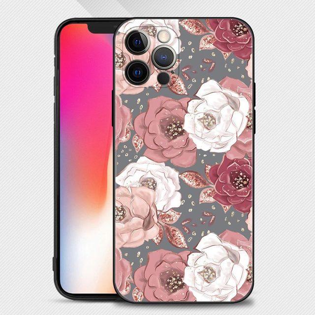 Розовый фиолетовый чехол для телефона с блестящим узором для Apple Iphone 14 13 12 11 Pro Max 13 12 Mini Xs Max Xr X 7 8 Plus 6 6s Shell