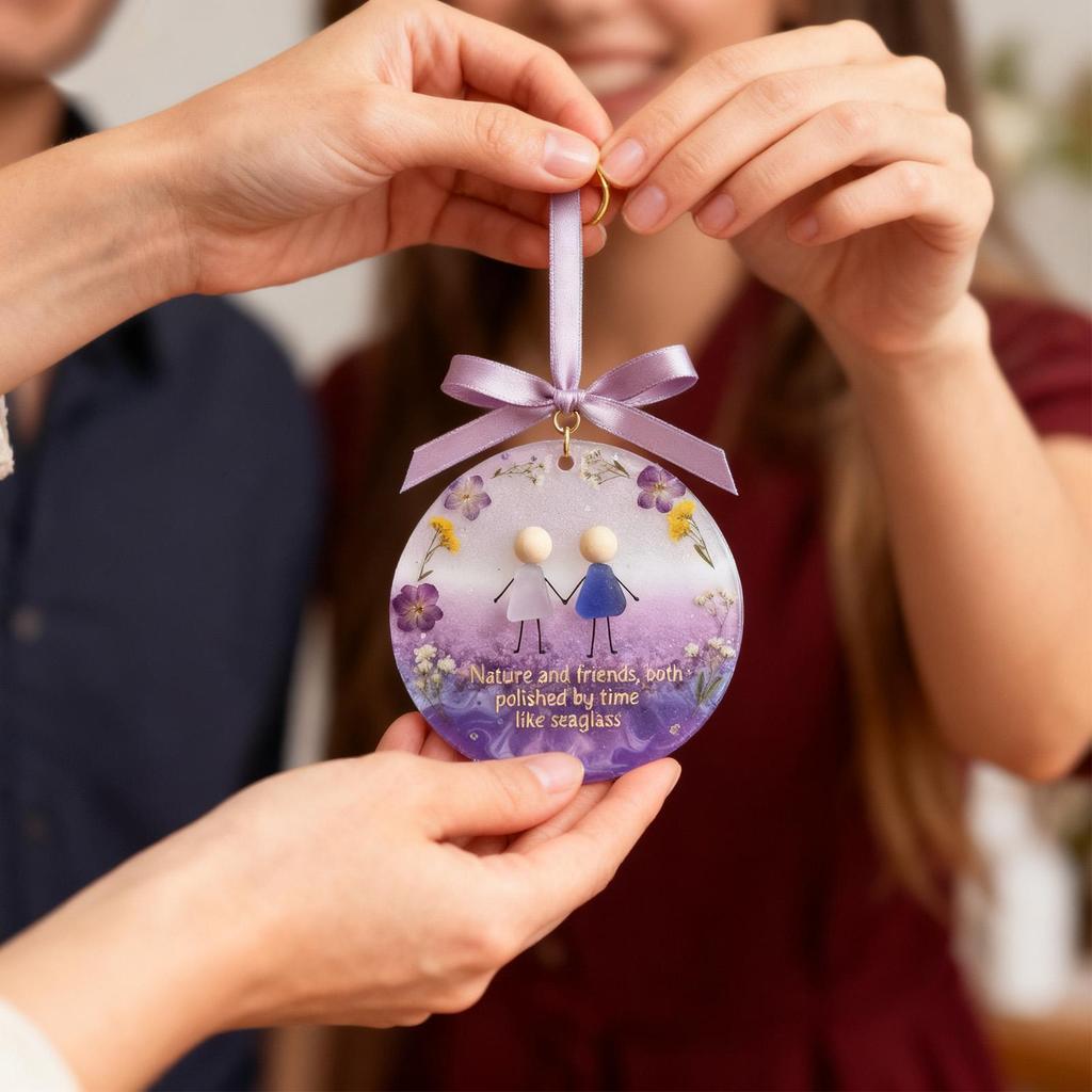 Christmas Friendship Ornament Holiday Prop 2D Acrylic Pendant Friend Ornaments For Christmas Tree Decorations For Indoor Outdoor