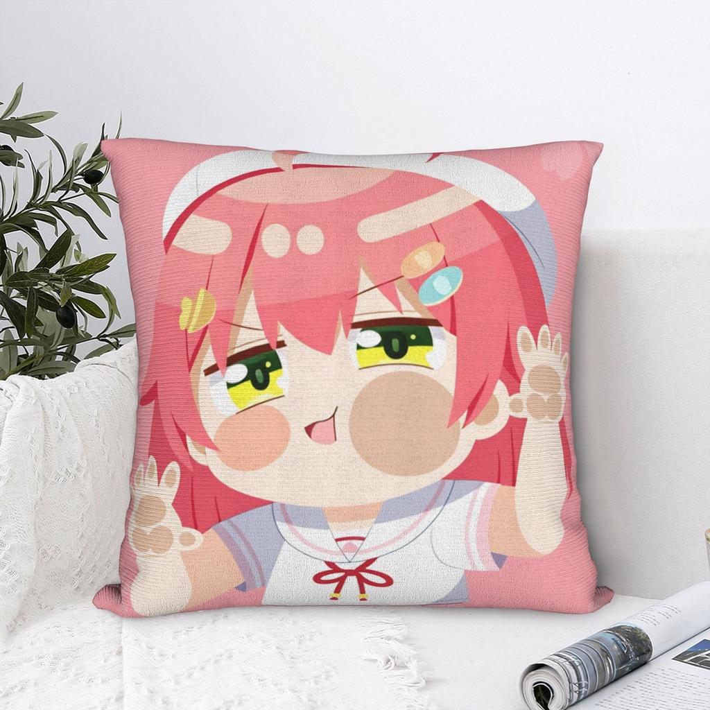 Hot Girl Kawaii Sakura Miko Pillowcases Cute Funny Pillow Case For Sofa Home Decor Graphic Pillow Cover