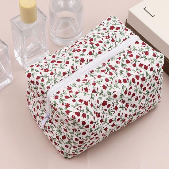 1/2 шт. косметичка с цветочным принтом, застежка-молния, большая вместимость, портативная помада, лосьон, наушники, ключи, кисточки для макияжа, чехол для хранения, для путешествий, деловых поездок