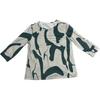 Women S Casual Abstract Print U Neck 3 4 Sleeve Loose Fit Top