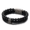 Stainless Steel Bracelet Fashion Men's Cross Leather Bracelet