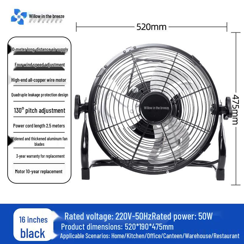 Wind Light Yang High-Power Industrial Electric Floor Fan for Home and Restaurant Use