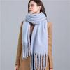 Winter Scarf Women Luxury Mohair Scarf Cashmere Warm Pashmina Solid Female Scarves Wraps Thick Soft Bufanda Big Tassels Shawl Long Stole Scarf