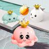 Baby Light Up Bath Tub Toys Whale Water Floating Rotation Pool Toys Infants Octopus Water Sprinkler Pool Toy WIth 4 Water Jets