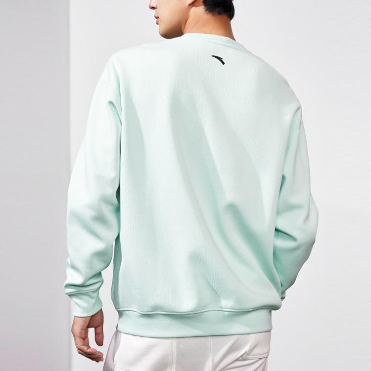 Anta Толстовка с круглым вырезом и длинным рукавом с принтом в виде букв аниме, мужская толстовка цвета зеленого мха 952311701-2