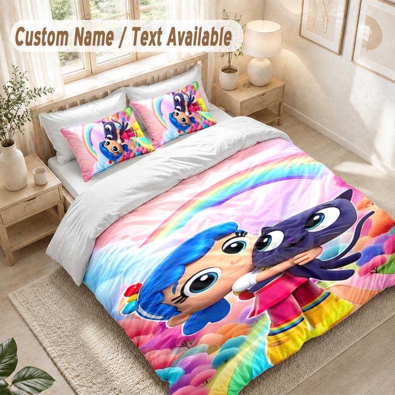 True And The Rainbow Kingdom Bedding Set, 1 Duvet Cover & 2 Pillowcases Soft Comfortable Bedroom Home Textile Decor