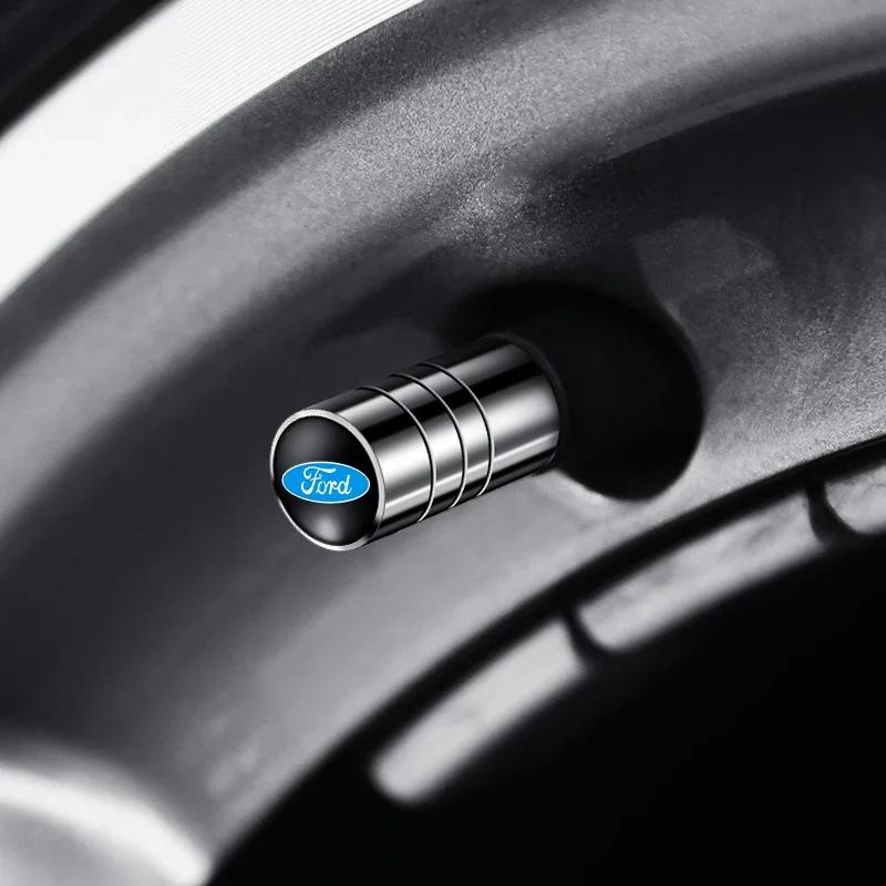 New 2026 Car Sticker 4pcs Car Wheel Air Valve Stem Cover Caps For Ford Focus Fiesta Ranger Mondeo Escort Falcon Flex S-MAX Kuga