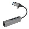 USB3.0 Хаб 5 Гбит/с Plug and Play 4 порта Алюминиевый сплав Адаптер USB C к RJ45 для Windows для Linux для OS X Серебристо-серый
