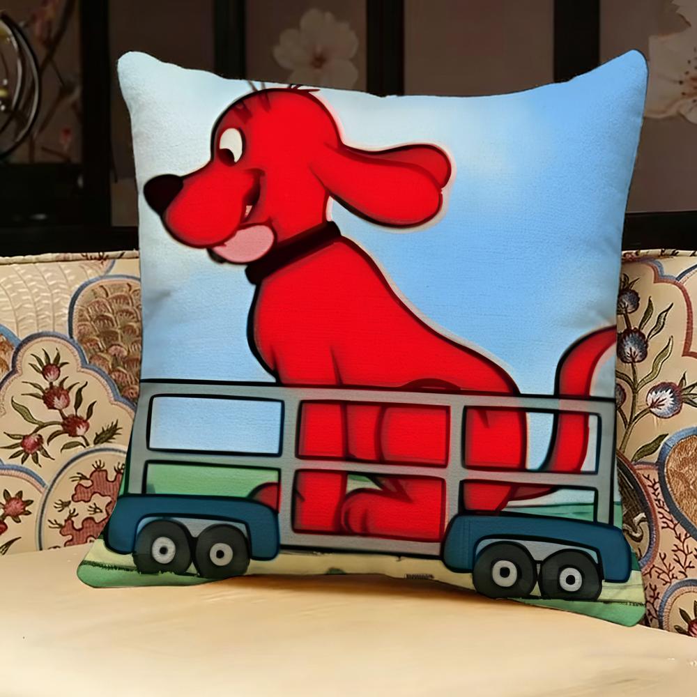 CClifford The Big Red Dog Pillow Case Pillowcase Doublesided Printed Sofa Cushion Bedroom Headboard Pillow