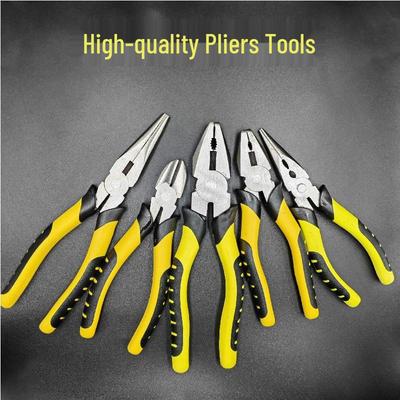 8-дюймовые плоскогубцы с длинным носом, 6-дюймовые диагональные кусачки, многофункциональные плоскогубцы с плоским носом, ручные плоскогубцы для стальной проволоки