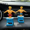 Car Dashboard Solar Toy Surfer Boy Nodding Toy, Cartoon Bobblehead for Anti-slip Decoration Dashboard, Auto Swing Shaking Figure Office Desk Accessory